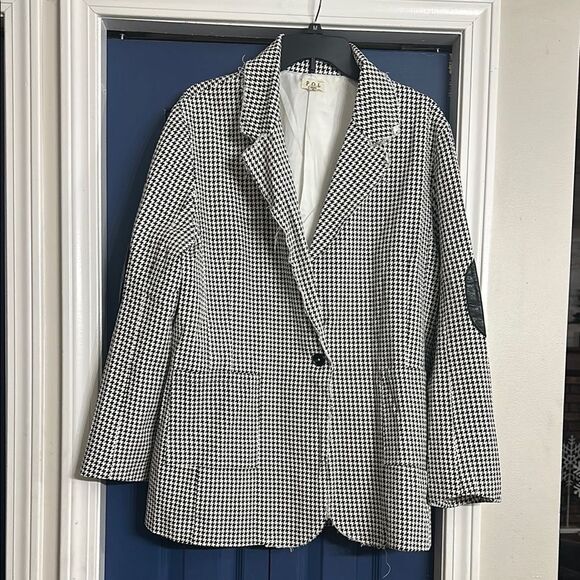 POL Black and White Oversized Houndstooth Blazer Size S - Picture 1 of 7